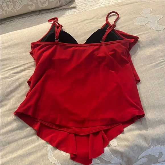 Magicsuit Vibrant‎ Red Layered Bikini Top - Picture 4 of 5